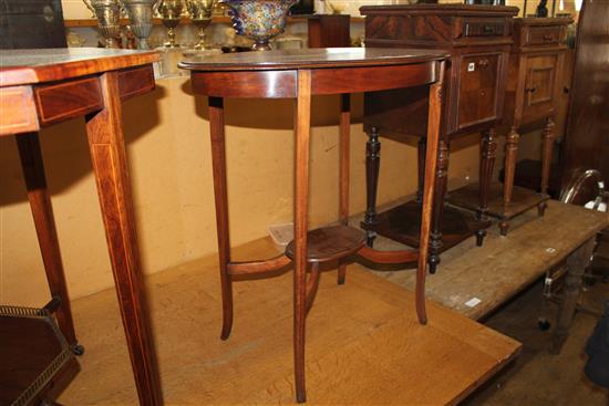 Edwardian oval mahogany two tier table